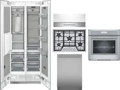 6 Piece Package Includes Refrigerator, Freezer, Cooktop, Wall Oven, Hood And Dishwasher