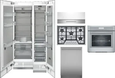 6 Piece Package Includes Refrigerator, Freezer, Cooktop, Wall Oven, Hood And Dishwasher