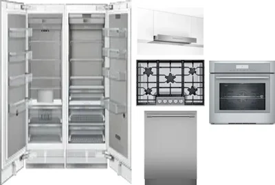 6 Piece Package Includes Refrigerator, Freezer, Cooktop, Wall Oven, Hood And Dishwasher