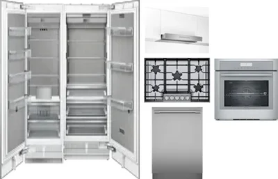 6 Piece Package Includes Refrigerator, Freezer, Cooktop, Wall Oven, Hood And Dishwasher