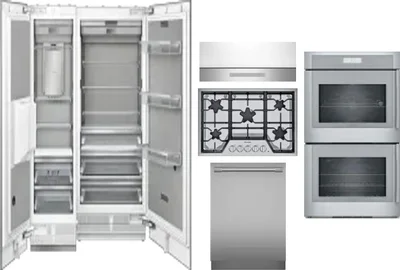6 Piece Package Includes Refrigerator, Freezer, Cooktop, Wall Oven, Hood And Dishwasher
