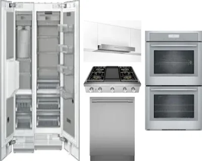 6 Piece Package Includes Refrigerator, Freezer, Cooktop, Wall Oven, Hood And Dishwasher