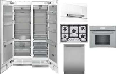 6 Piece Package Includes Refrigerator, Freezer, Cooktop, Wall Oven, Hood And Dishwasher