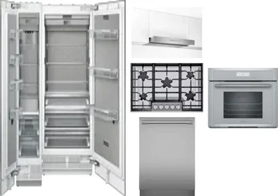 6 Piece Package Includes Refrigerator, Freezer, Cooktop, Wall Oven, Hood And Dishwasher