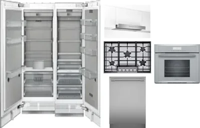 6 Piece Package Includes Refrigerator, Freezer, Cooktop, Wall Oven, Hood And Dishwasher