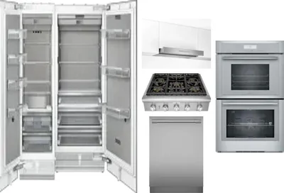 6 Piece Package Includes Refrigerator, Freezer, Cooktop, Wall Oven, Hood And Dishwasher