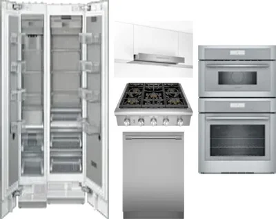 6 Piece Package Includes Refrigerator, Freezer, Cooktop, Wall Oven, Hood And Dishwasher