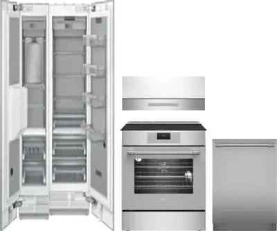 5 Piece Package Includes Refrigerator, Freezer, Range, Hood And Dishwasher