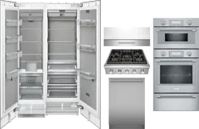 6 Piece Package Includes Refrigerator, Freezer, Cooktop, Wall Oven, Hood And Dishwasher