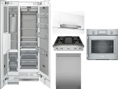 6 Piece Package Includes Refrigerator, Freezer, Cooktop, Wall Oven, Hood And Dishwasher