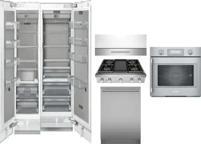 6 Piece Package Includes Refrigerator, Freezer, Cooktop, Wall Oven, Hood And Dishwasher