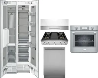 6 Piece Package Includes Refrigerator, Freezer, Cooktop, Wall Oven, Hood And Dishwasher