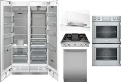 6 Piece Package Includes Refrigerator, Freezer, Cooktop, Wall Oven, Hood And Dishwasher