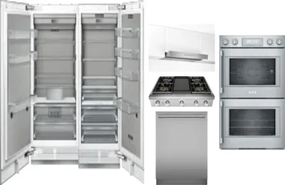 6 Piece Package Includes Refrigerator, Freezer, Cooktop, Wall Oven, Hood And Dishwasher