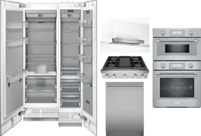 6 Piece Package Includes Refrigerator, Freezer, Cooktop, Wall Oven, Hood And Dishwasher