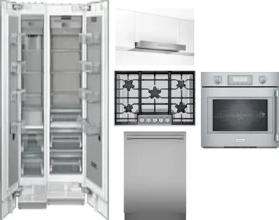 6 Piece Package Includes Refrigerator, Freezer, Cooktop, Wall Oven, Hood And Dishwasher