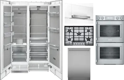 6 Piece Package Includes Refrigerator, Freezer, Cooktop, Wall Oven, Hood And Dishwasher