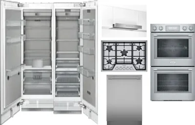 6 Piece Package Includes Refrigerator, Freezer, Cooktop, Wall Oven, Hood And Dishwasher