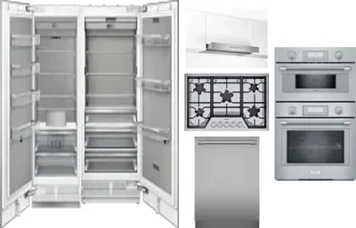 6 Piece Package Includes Refrigerator, Freezer, Cooktop, Wall Oven, Hood And Dishwasher