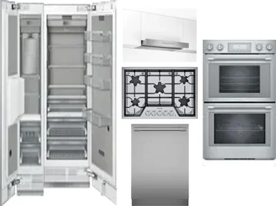 6 Piece Package Includes Refrigerator, Freezer, Cooktop, Wall Oven, Hood And Dishwasher