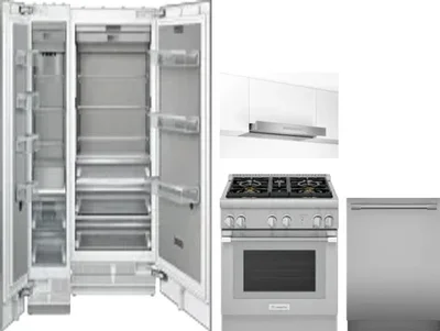 5 Piece Package Includes Refrigerator, Freezer, Range, Hood And Dishwasher