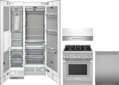 5 Piece Package Includes Refrigerator, Freezer, Range, Hood And Dishwasher