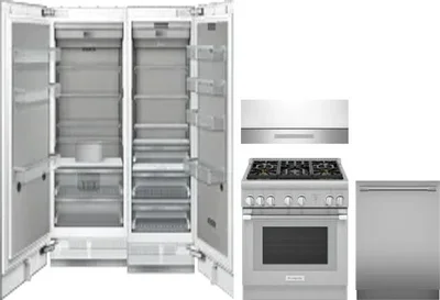 5 Piece Package Includes Refrigerator, Freezer, Range, Hood And Dishwasher
