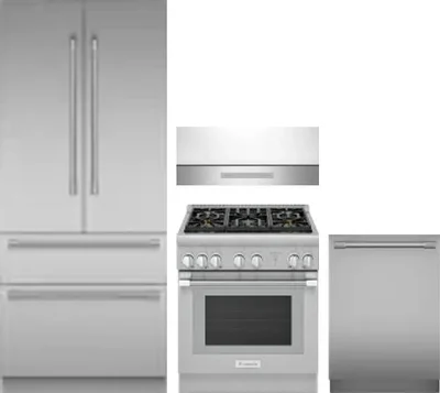 4 Piece Package Includes Refrigerator, Range, Hood And Dishwasher