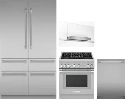 4 Piece Package Includes Refrigerator, Range, Hood And Dishwasher
