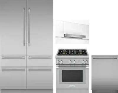 4 Piece Package Includes Refrigerator, Range, Hood And Dishwasher