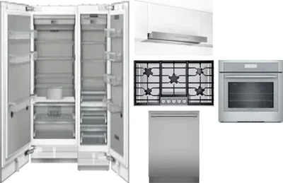 6 Piece Package Includes Refrigerator, Freezer, Cooktop, Wall Oven, Hood And Dishwasher