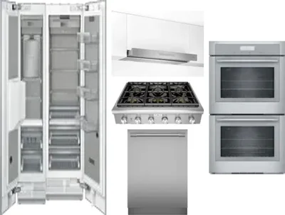 6 Piece Package Includes Refrigerator, Freezer, Cooktop, Wall Oven, Hood And Dishwasher