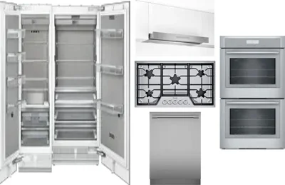 6 Piece Package Includes Refrigerator, Freezer, Cooktop, Wall Oven, Hood And Dishwasher