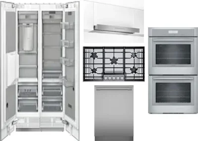 6 Piece Package Includes Refrigerator, Freezer, Cooktop, Wall Oven, Hood And Dishwasher