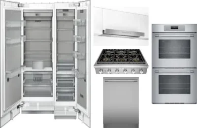 6 Piece Package Includes Refrigerator, Freezer, Cooktop, Wall Oven, Hood And Dishwasher