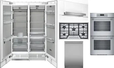 6 Piece Package Includes Refrigerator, Freezer, Cooktop, Wall Oven, Hood And Dishwasher