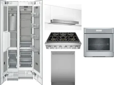 6 Piece Package Includes Refrigerator, Freezer, Cooktop, Wall Oven, Hood And Dishwasher