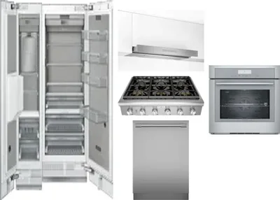 6 Piece Package Includes Refrigerator, Freezer, Cooktop, Wall Oven, Hood And Dishwasher