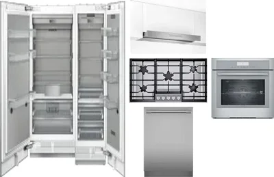 6 Piece Package Includes Refrigerator, Freezer, Cooktop, Wall Oven, Hood And Dishwasher