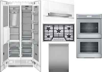 6 Piece Package Includes Refrigerator, Freezer, Cooktop, Wall Oven, Hood And Dishwasher