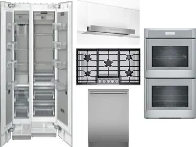 6 Piece Package Includes Refrigerator, Freezer, Cooktop, Wall Oven, Hood And Dishwasher