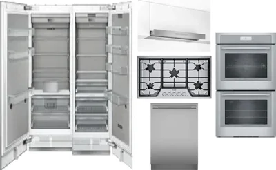 6 Piece Package Includes Refrigerator, Freezer, Cooktop, Wall Oven, Hood And Dishwasher