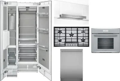 6 Piece Package Includes Refrigerator, Freezer, Cooktop, Wall Oven, Hood And Dishwasher
