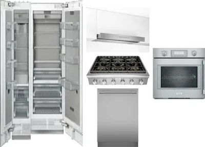 6 Piece Package Includes Refrigerator, Freezer, Cooktop, Wall Oven, Hood And Dishwasher