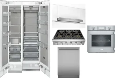 6 Piece Package Includes Refrigerator, Freezer, Cooktop, Wall Oven, Hood And Dishwasher