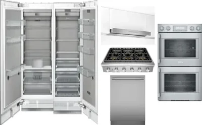 6 Piece Package Includes Refrigerator, Freezer, Cooktop, Wall Oven, Hood And Dishwasher
