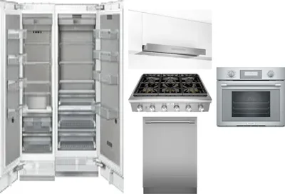 6 Piece Package Includes Refrigerator, Freezer, Cooktop, Wall Oven, Hood And Dishwasher
