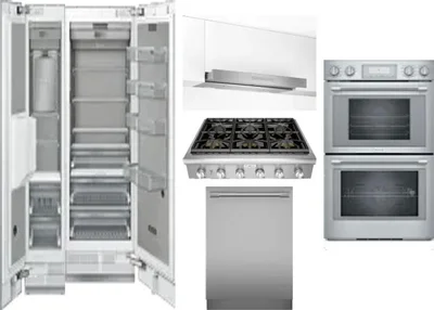 6 Piece Package Includes Refrigerator, Freezer, Cooktop, Wall Oven, Hood And Dishwasher