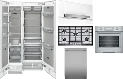 6 Piece Package Includes Refrigerator, Freezer, Cooktop, Wall Oven, Hood And Dishwasher