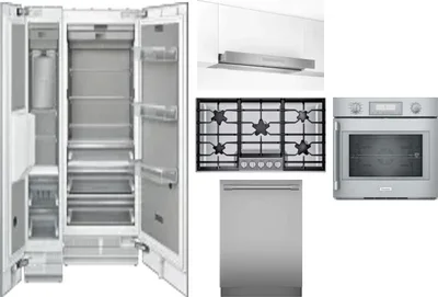 6 Piece Package Includes Refrigerator, Freezer, Cooktop, Wall Oven, Hood And Dishwasher